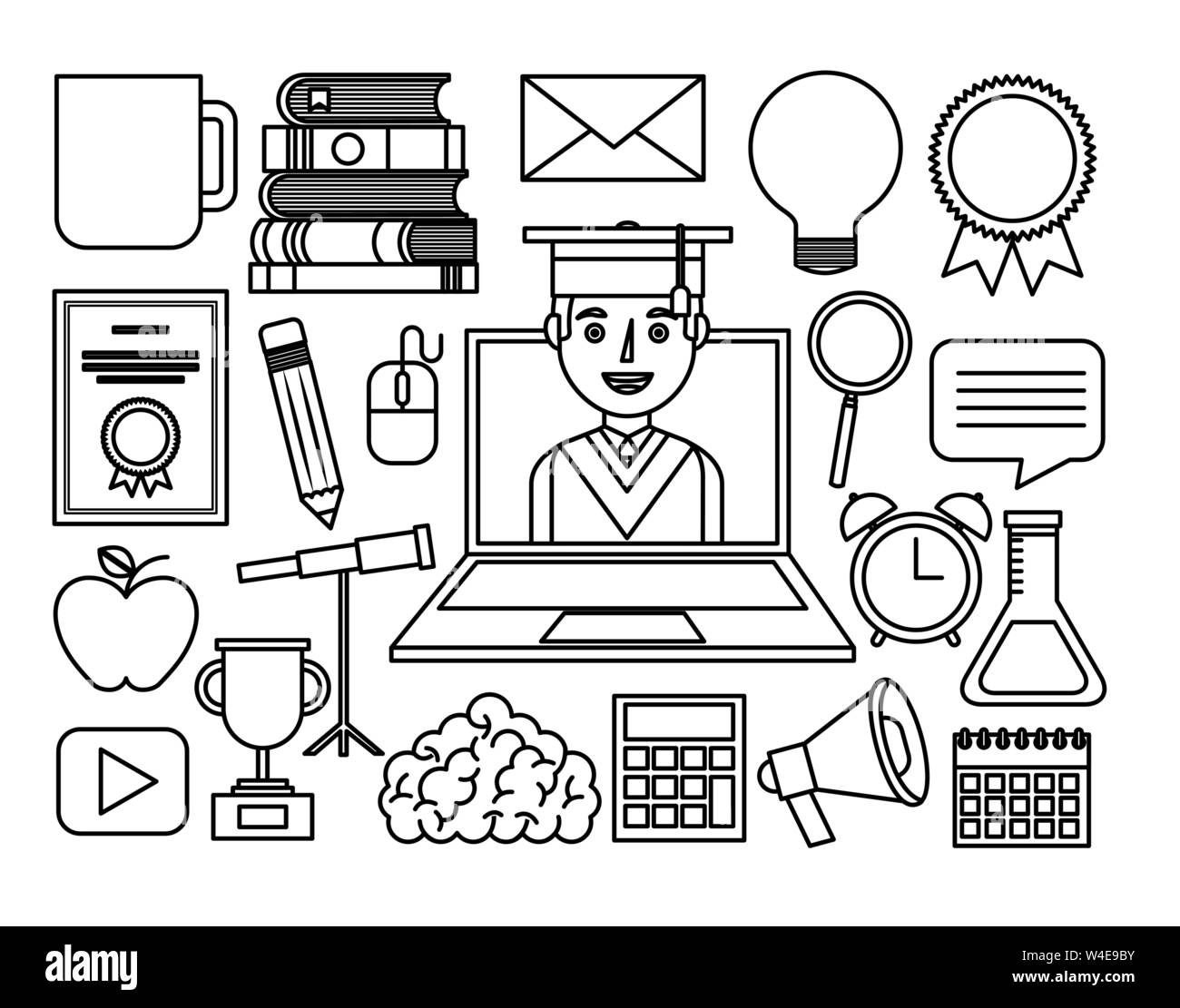 education online bundle set icons Stock Vector Image & Art - Alamy