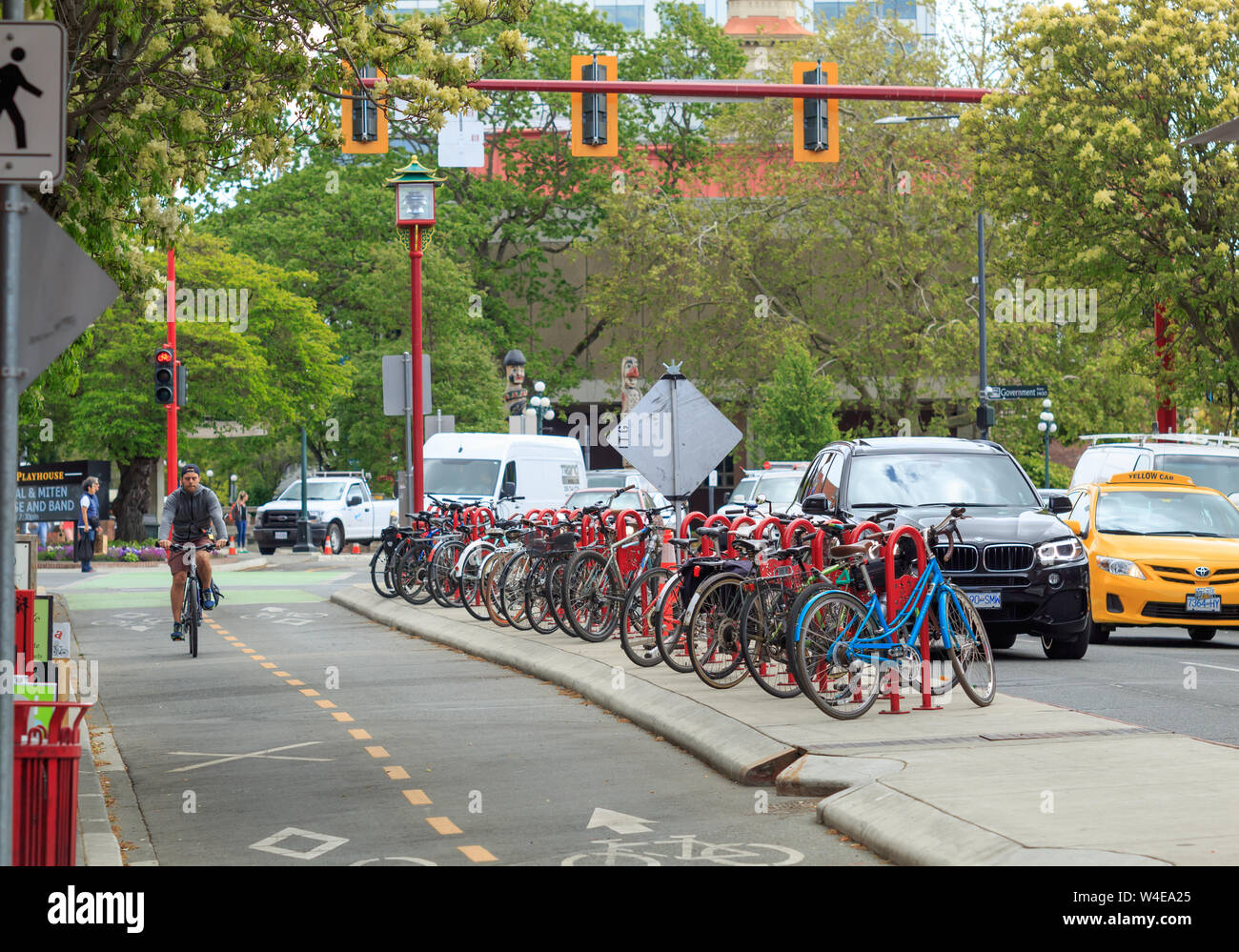 Victoria british columbia bike lane hires stock photography and images
