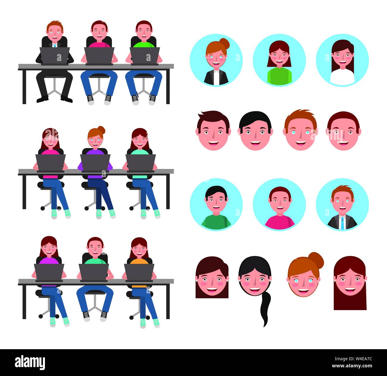 group of young people using computers Stock Vector Image & Art - Alamy