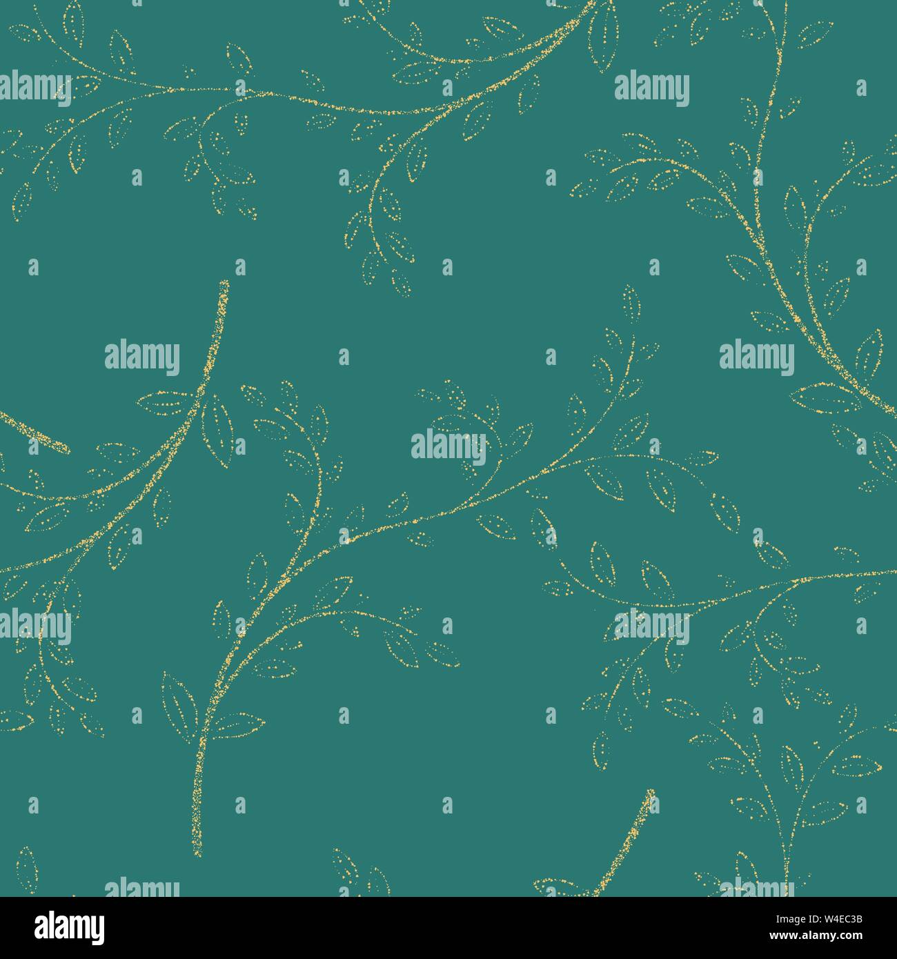 Floral seamless pattern with decorative branches. Vector illustration ...