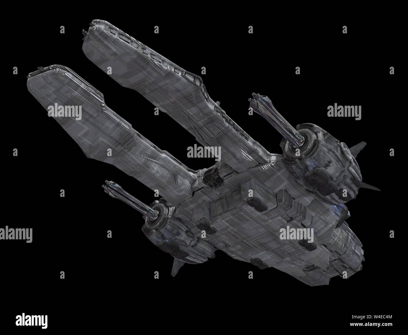 Spaceship isolated on a black background 3d illustration Stock Photo ...