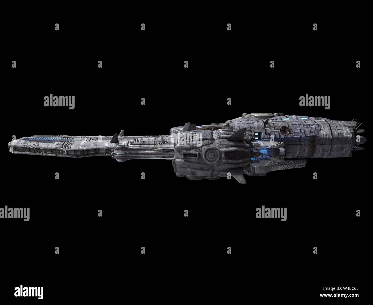 Spaceship isolated on a black background 3d illustration Stock Photo ...