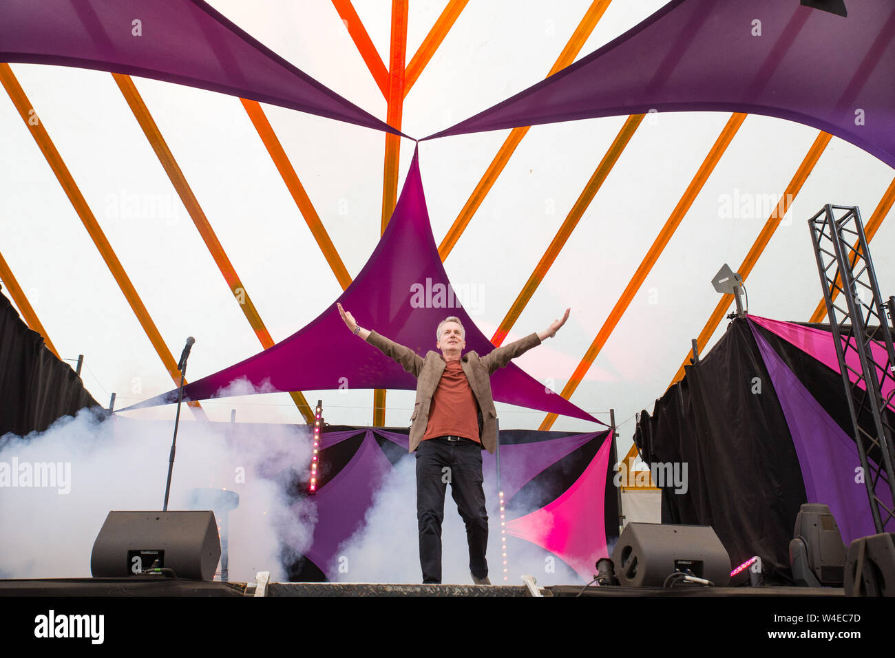 Comedian Frank Skinner performs on day 3 during the 2019 Latitude Festival at Henham Park. Stock Photo