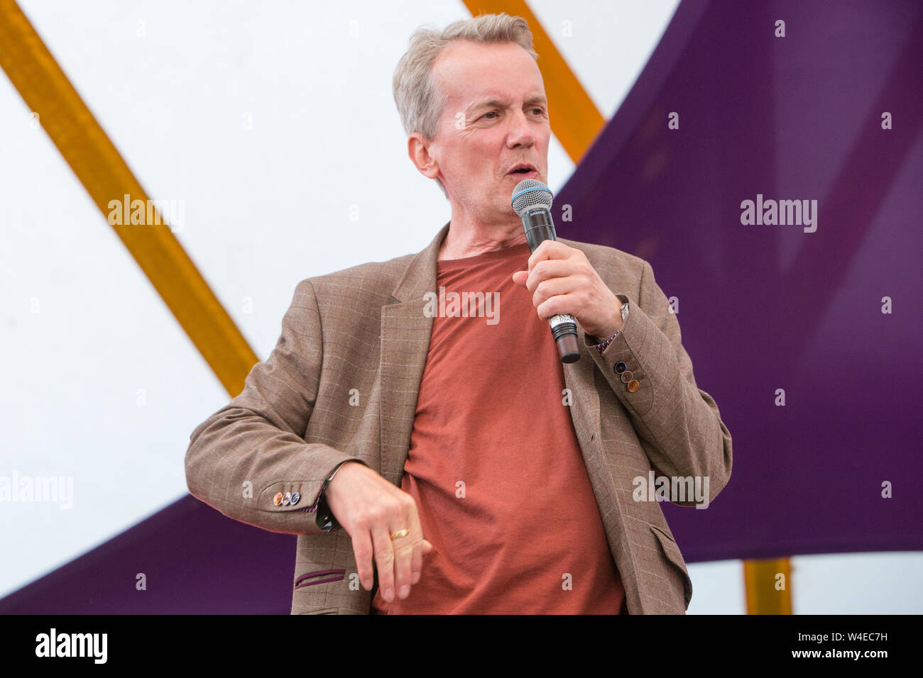 Comedian Frank Skinner performs on day 3 during the 2019 Latitude Festival at Henham Park. Stock Photo