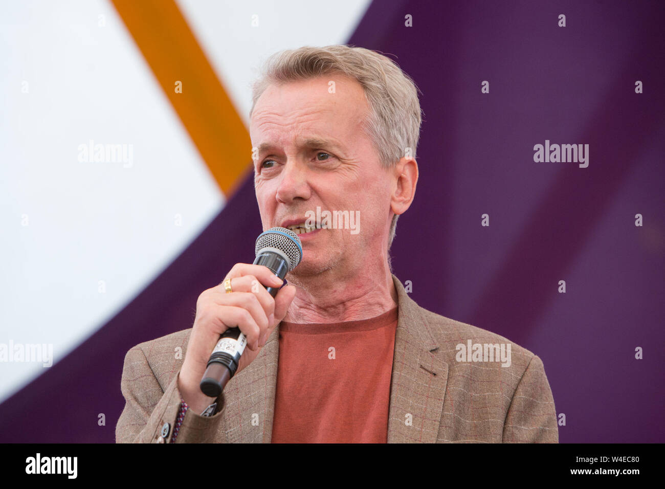 Comedian Frank Skinner performs on day 3 during the 2019 Latitude Festival at Henham Park. Stock Photo