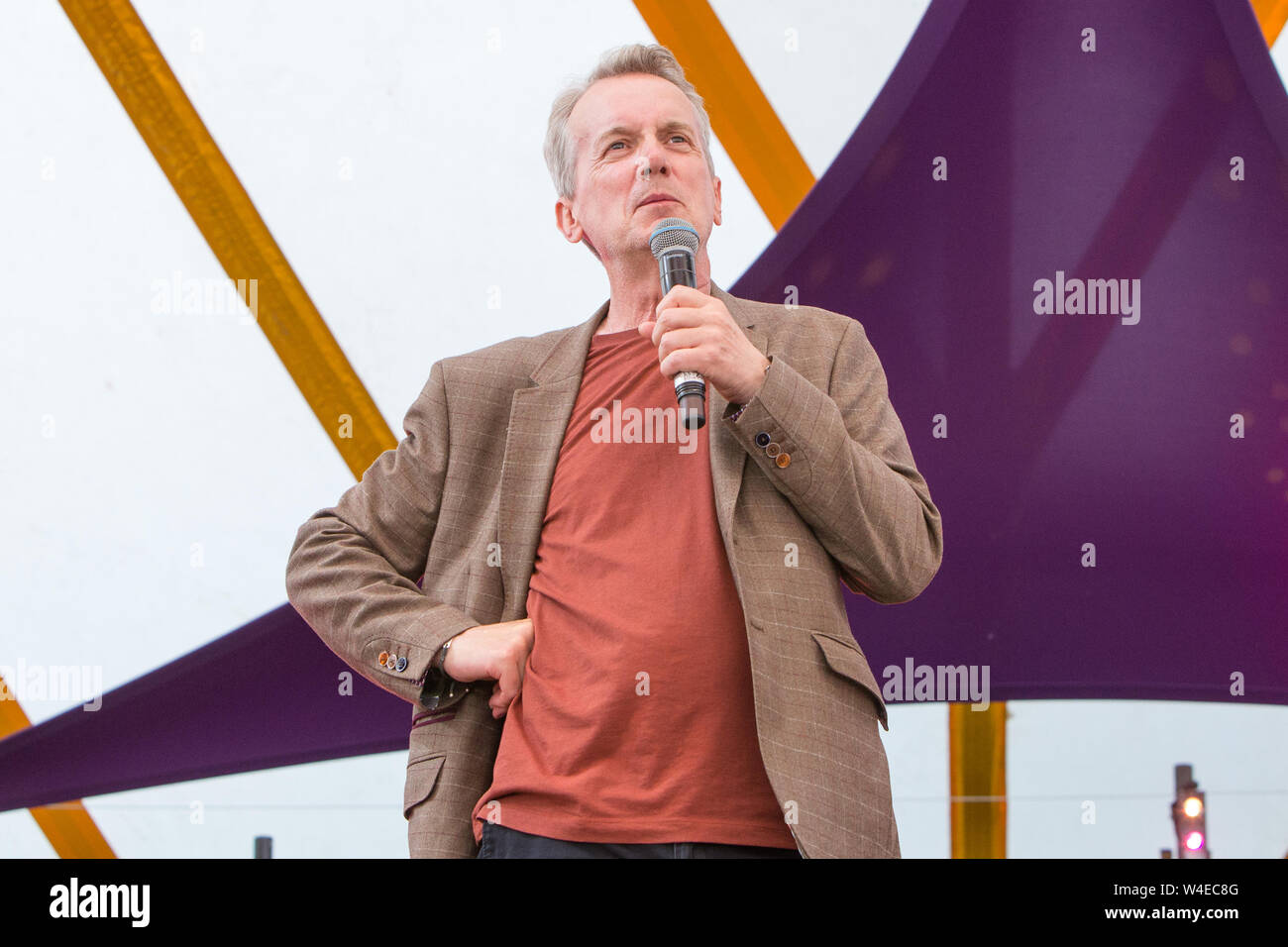 Comedian Frank Skinner performs on day 3 during the 2019 Latitude Festival at Henham Park. Stock Photo