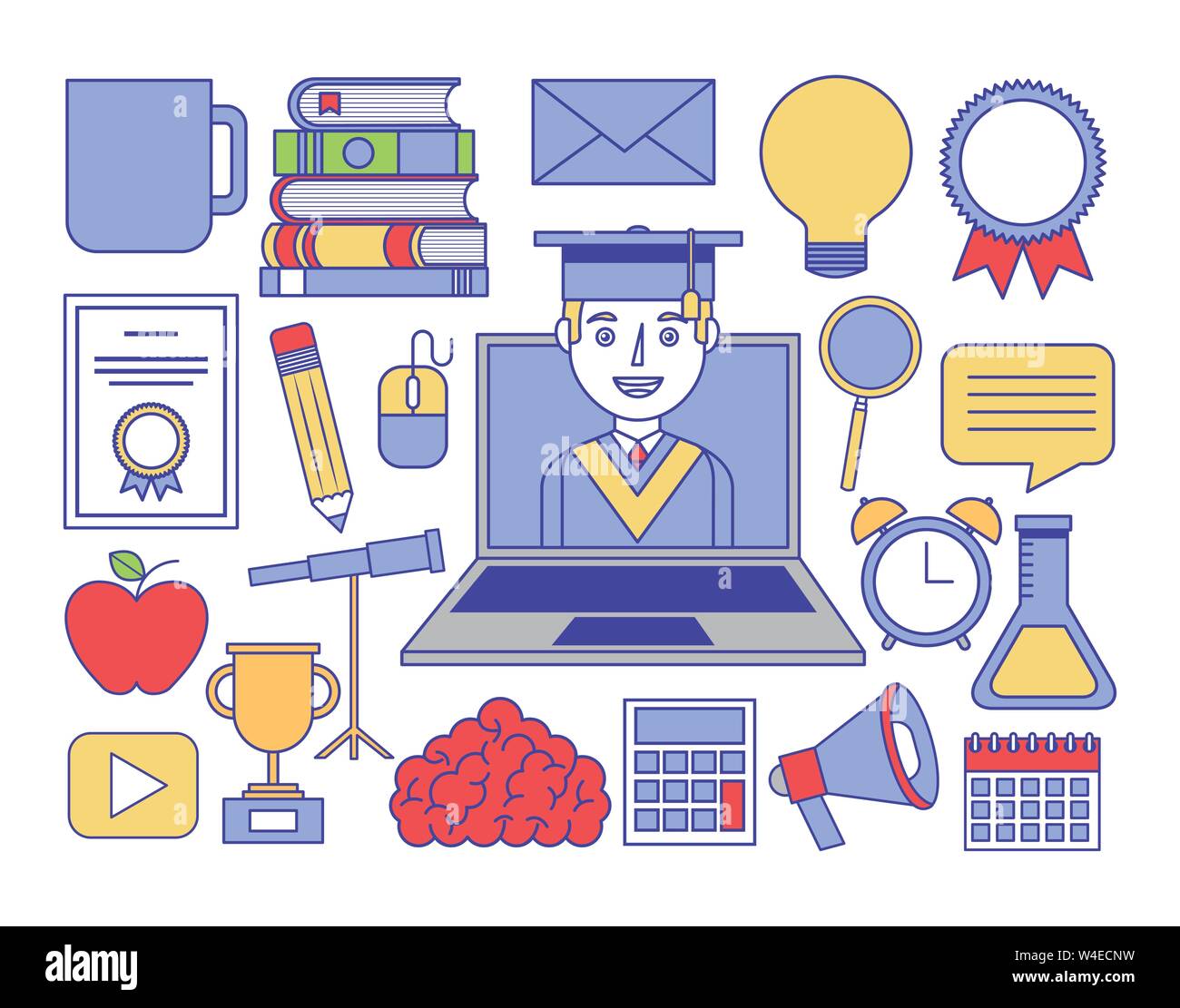 education online bundle set icons Stock Vector Image & Art - Alamy