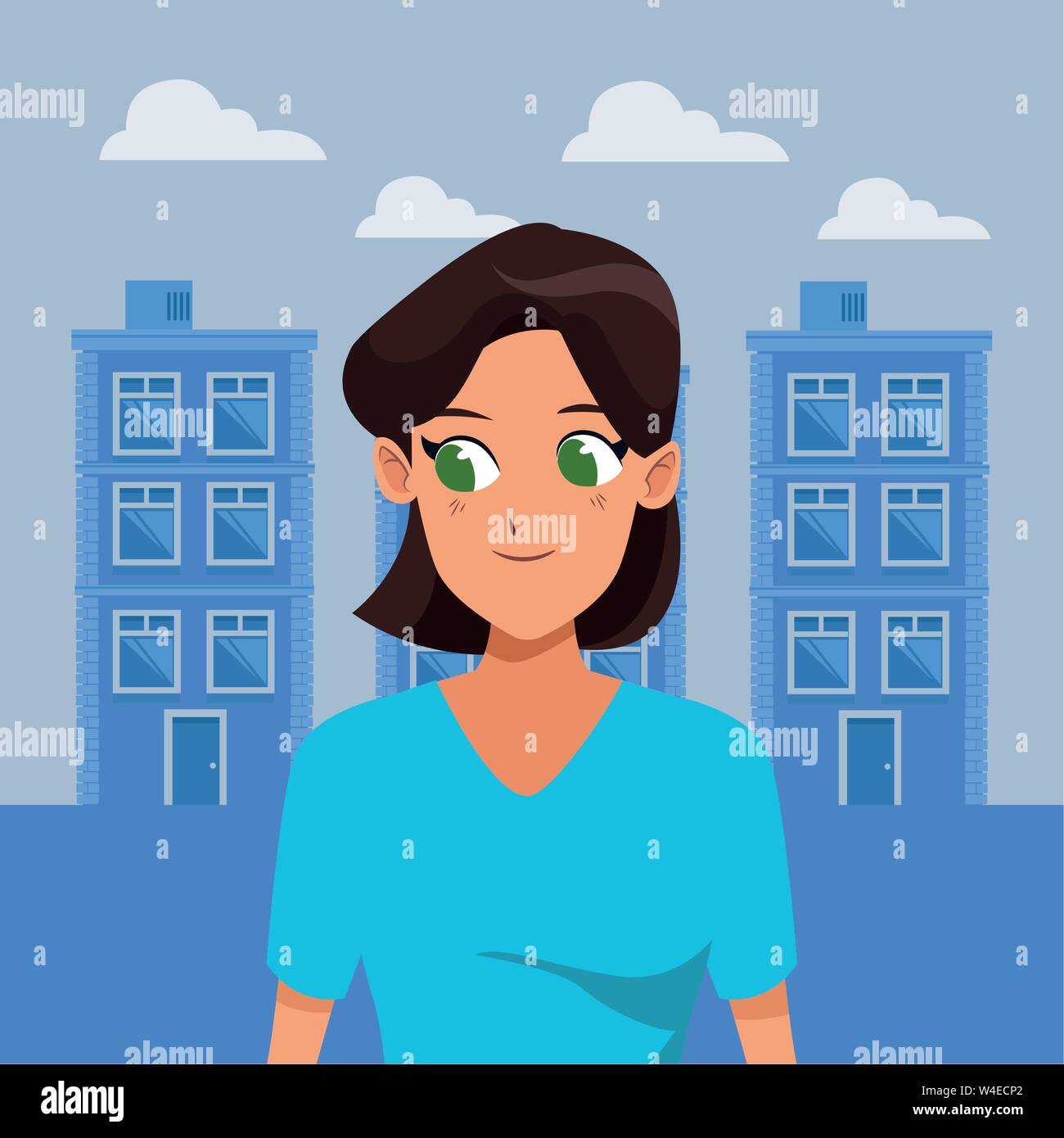 Young womens anime cartoon Stock Vector Image & Art - Alamy