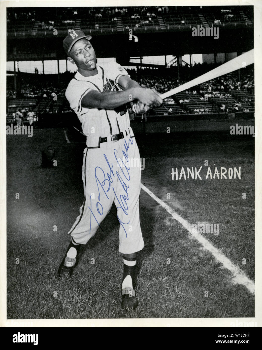Vintage black and white photo of Hall of Fame player Hank Aaron with the  Atlanta Braves circa 1969 Stock Photo - Alamy