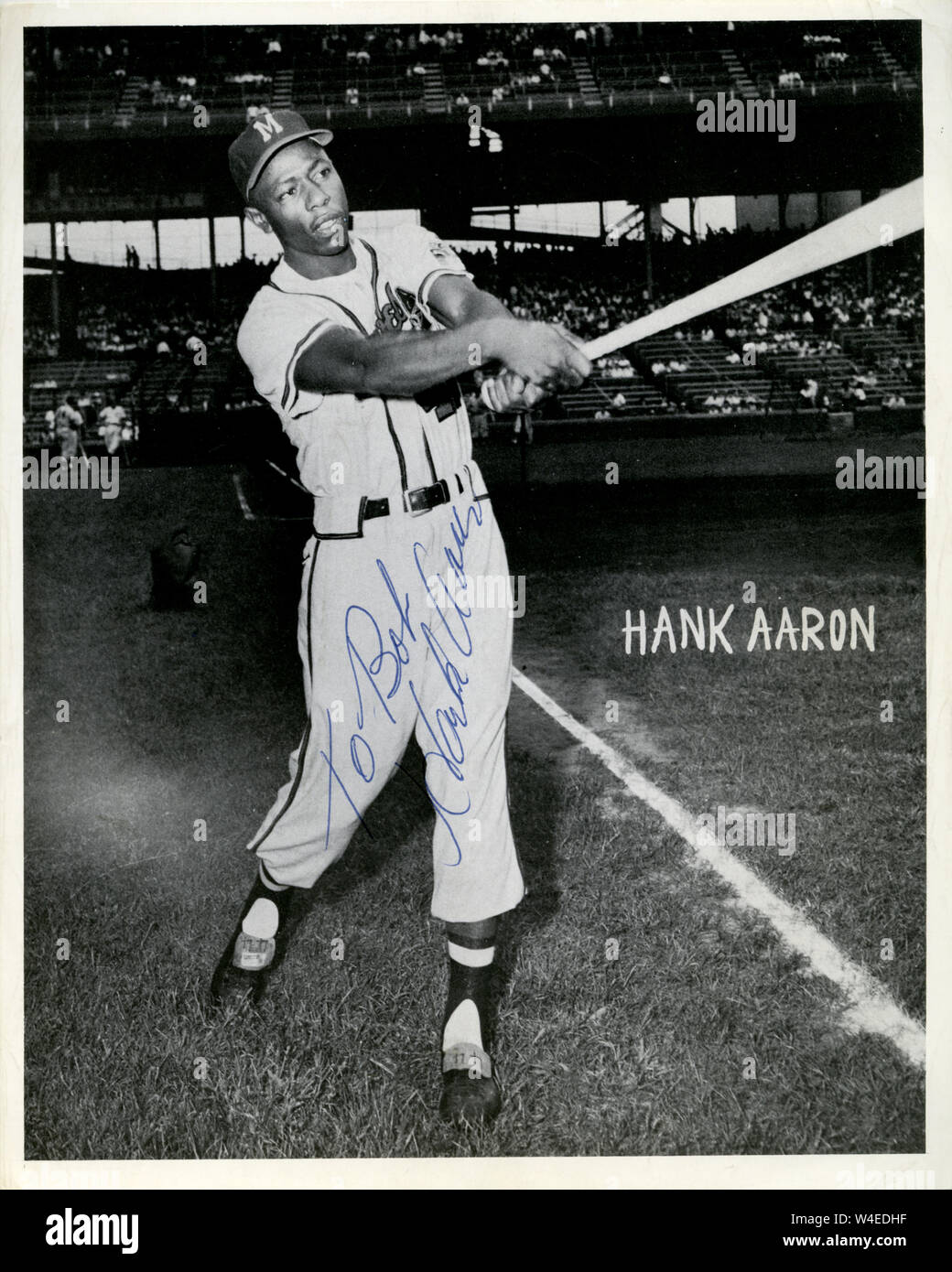Hall of Fame baseball player Hank Aaron with the Milwaukee Braves in
