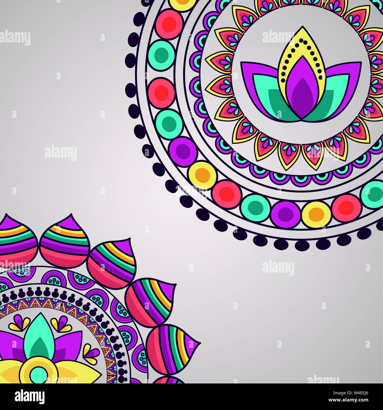 mandalas floral decoration ornament design Stock Vector Image & Art - Alamy