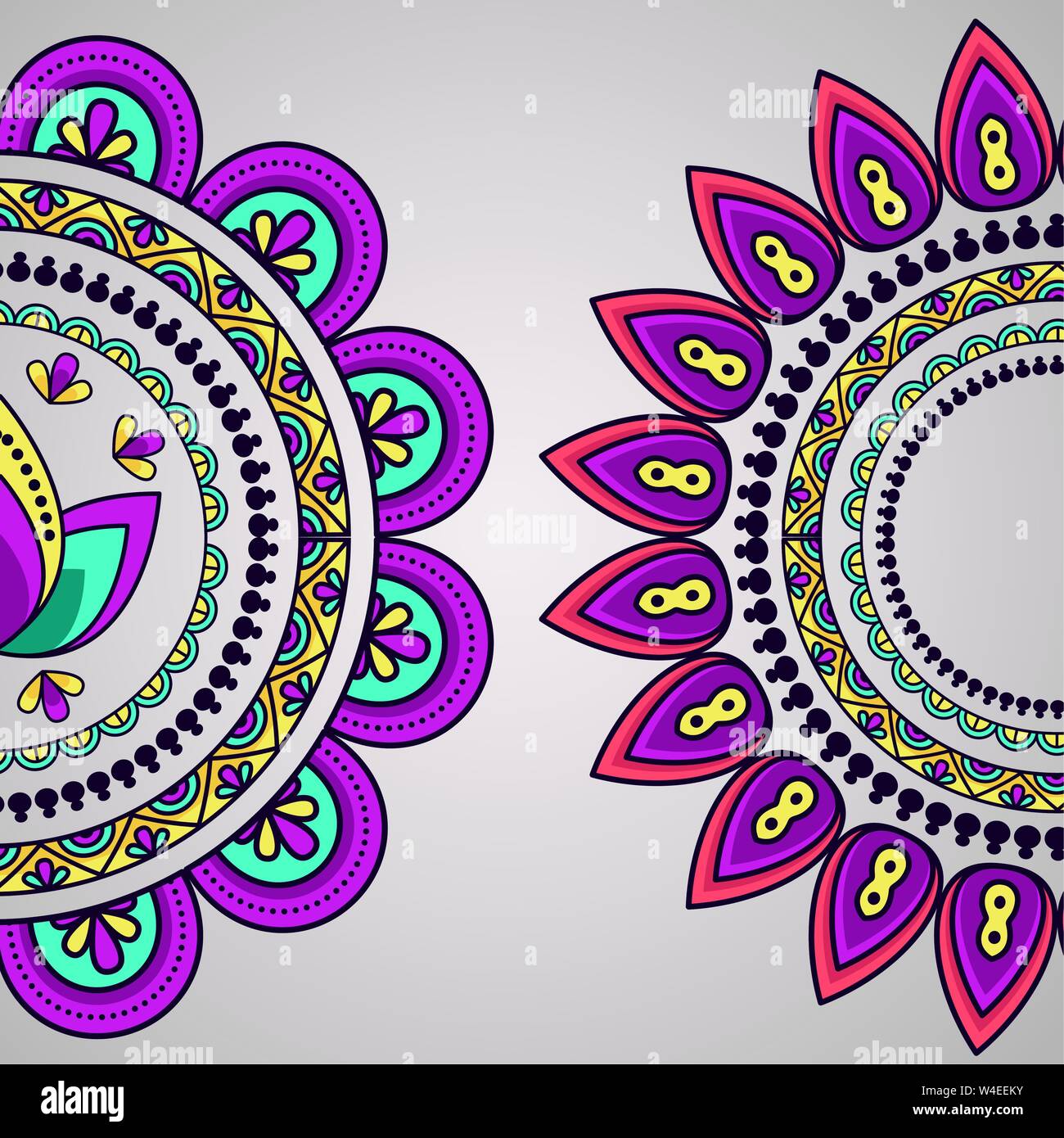 mandalas floral decoration ornament design Stock Vector Image & Art - Alamy