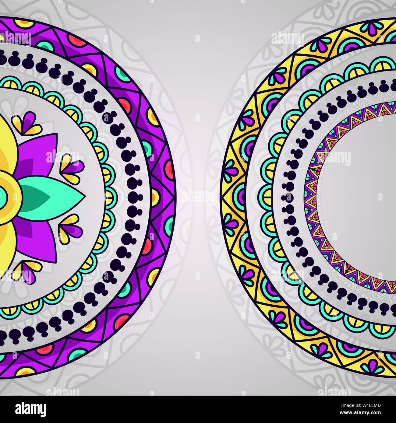 mandalas floral decoration ornament design Stock Vector Image & Art - Alamy