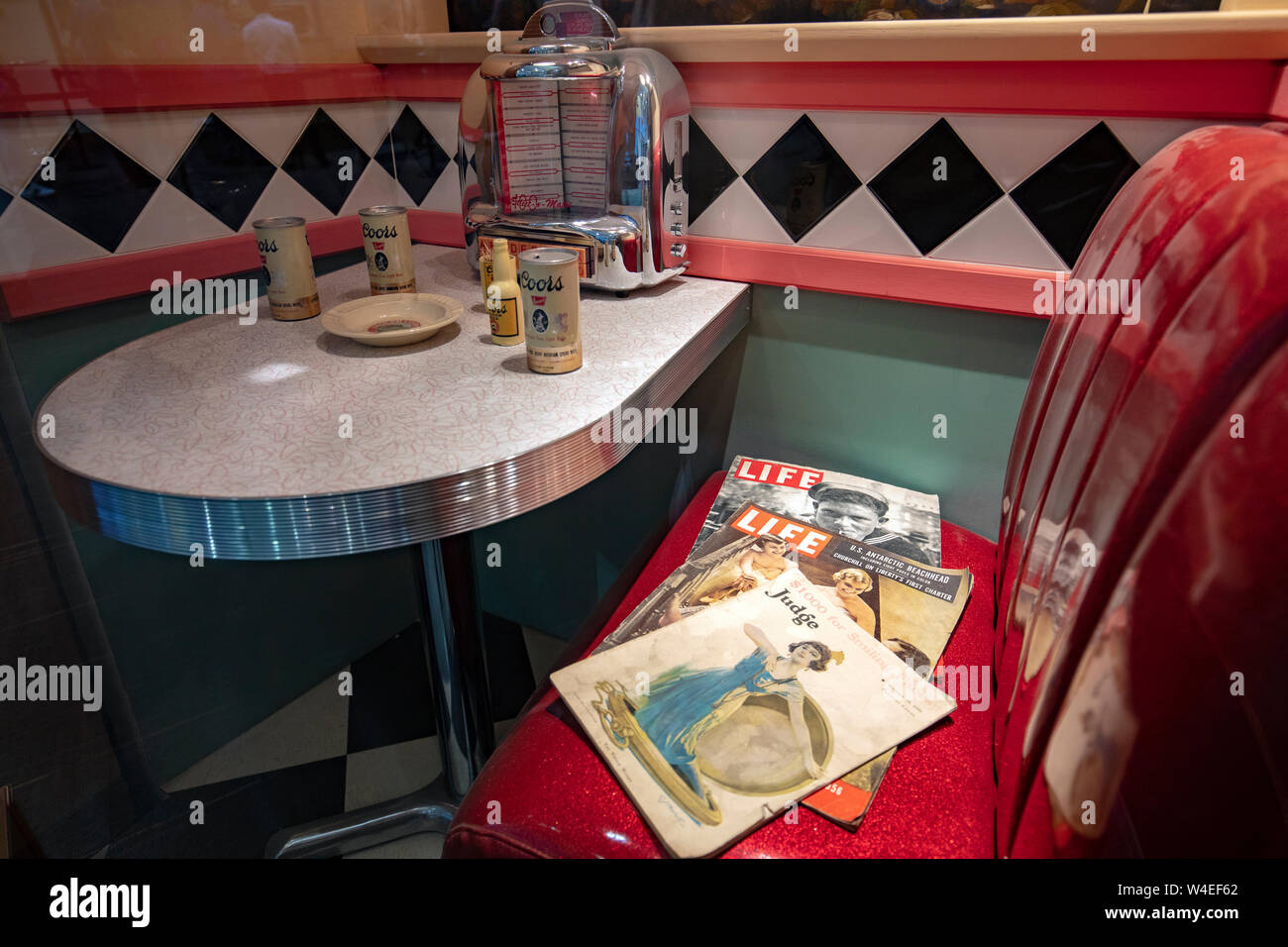 1950s Diner Display at Coors Brewery Tour - Golden, Colorado, USA Stock Photo