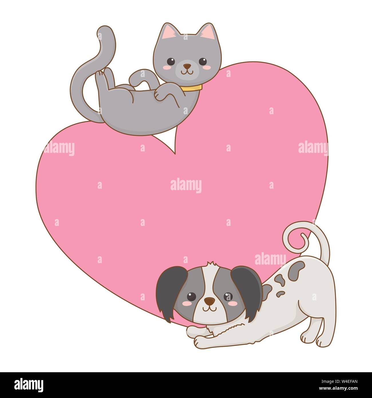 Cat and dog cartoon design, Mascot pet animal domestic cute life nature ...