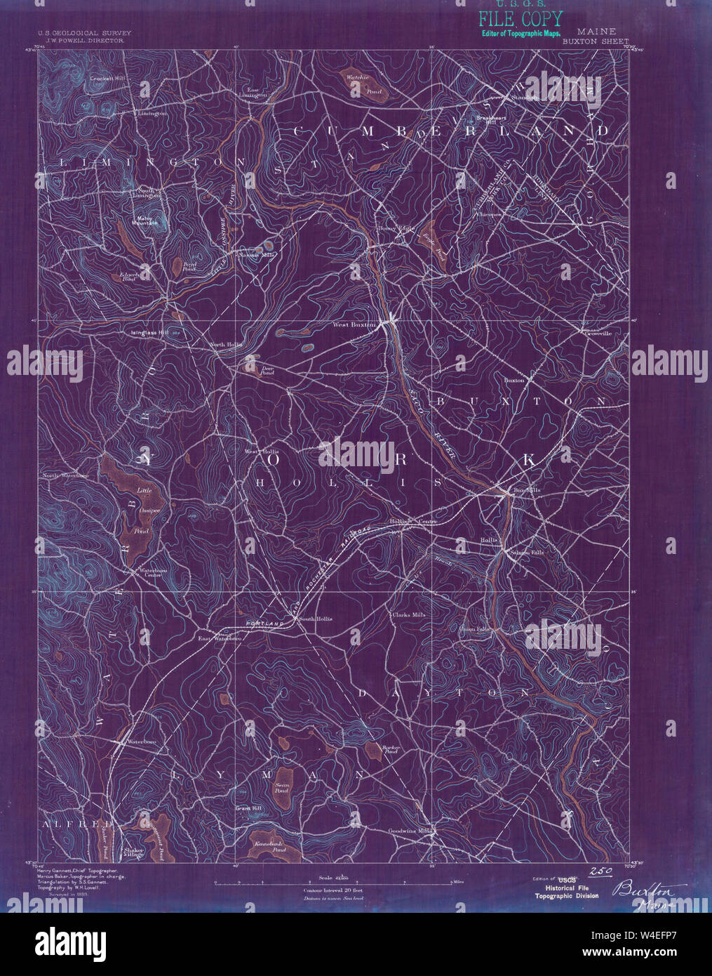 Maine USGS Historical Map Buxton 807424 1891 62500 Inversion ...