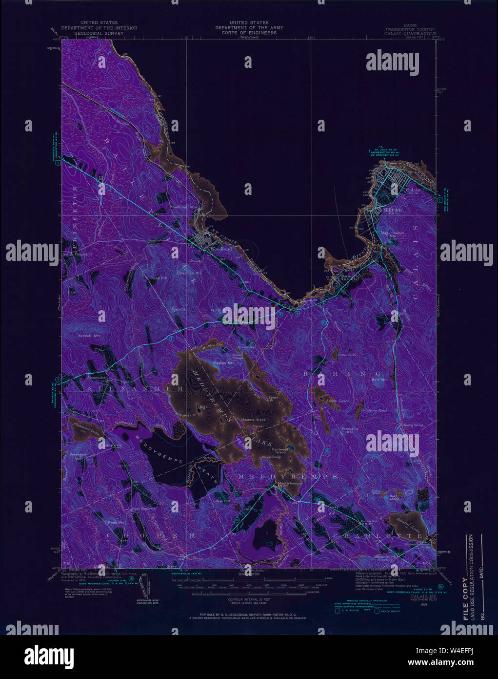Maine USGS Historical Map Calais 306506 1929 62500 Inversion