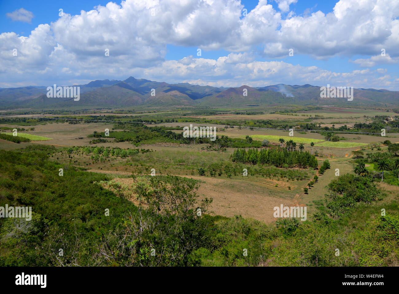 View from the Mirador de la Loma del Puerto in the Valle de los Ingenios in Cuba Stock Photo