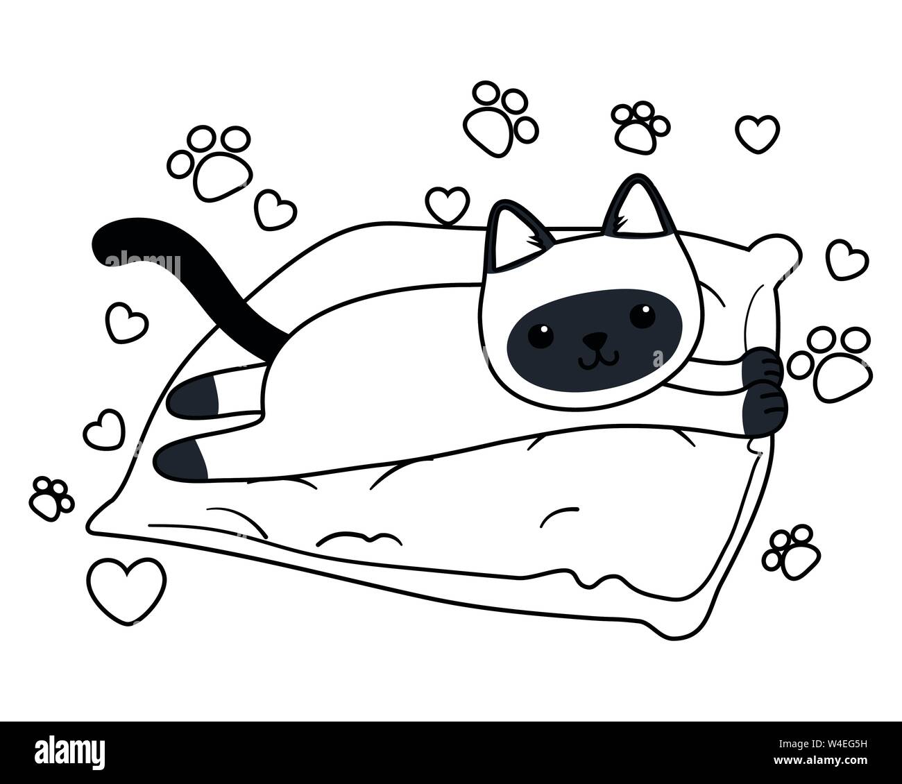 Premium Vector  Cute cat sleeping with love shape cartoon vector icon  illustration animal nature icon isolated