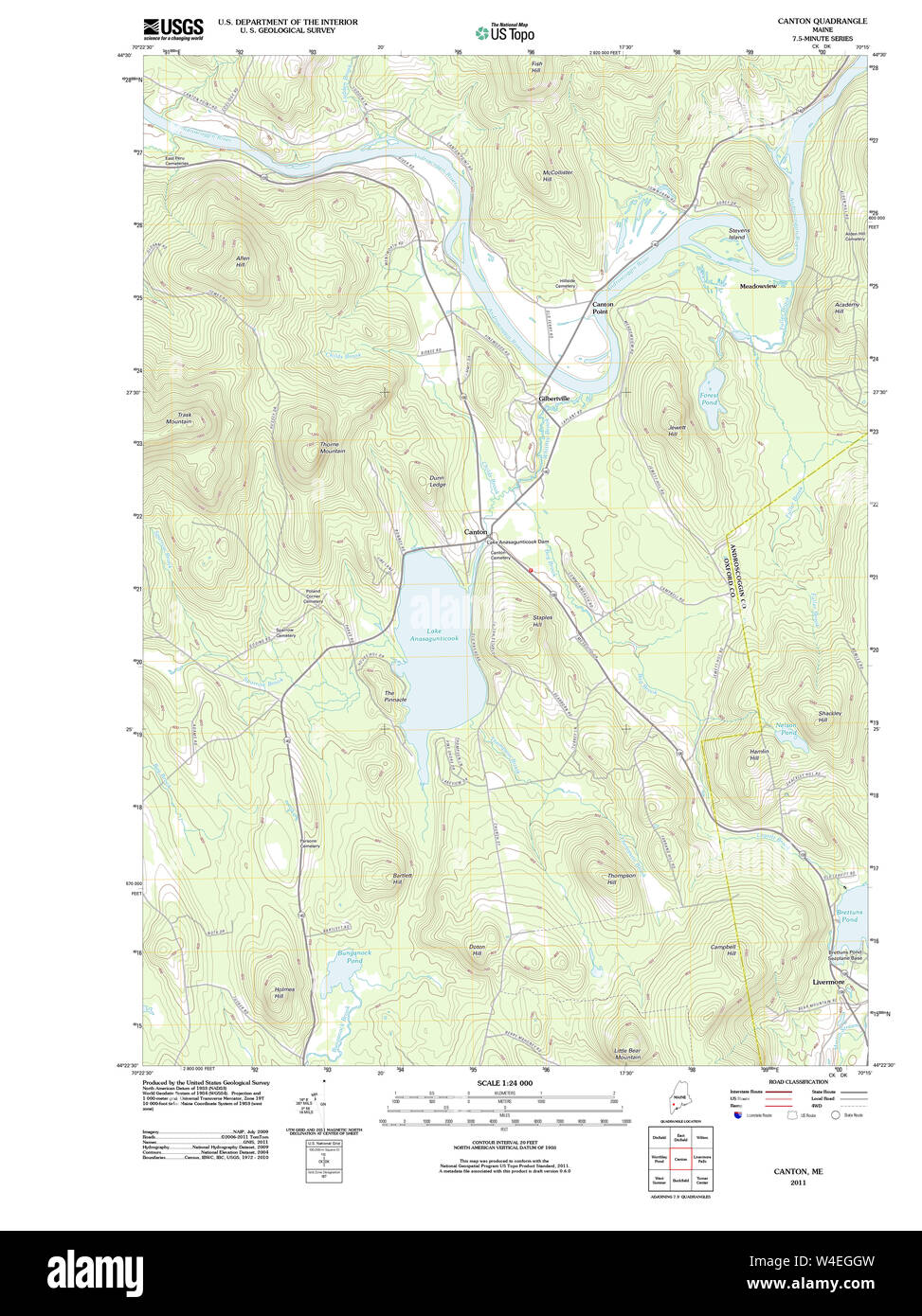 Maine USGS Historical Map Canton 20110913 TM Restoration Stock Photo