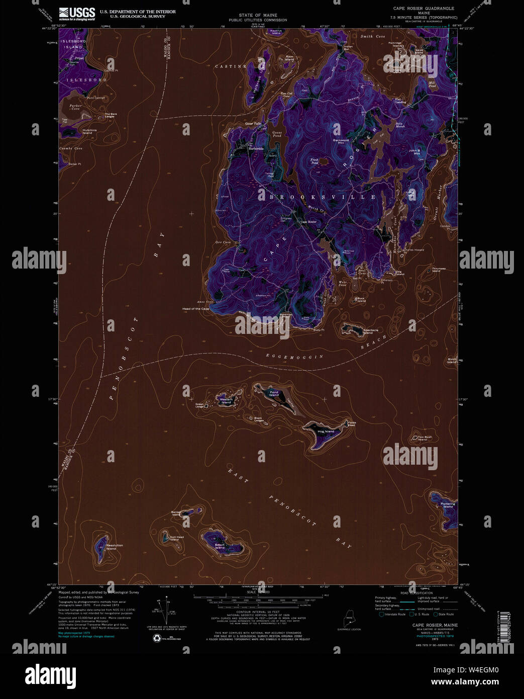 Cape Rosier Maine Map Maine Usgs Historical Map Cape Elizabeth 104996 1957 24000 Restoration  Stock Photo - Alamy