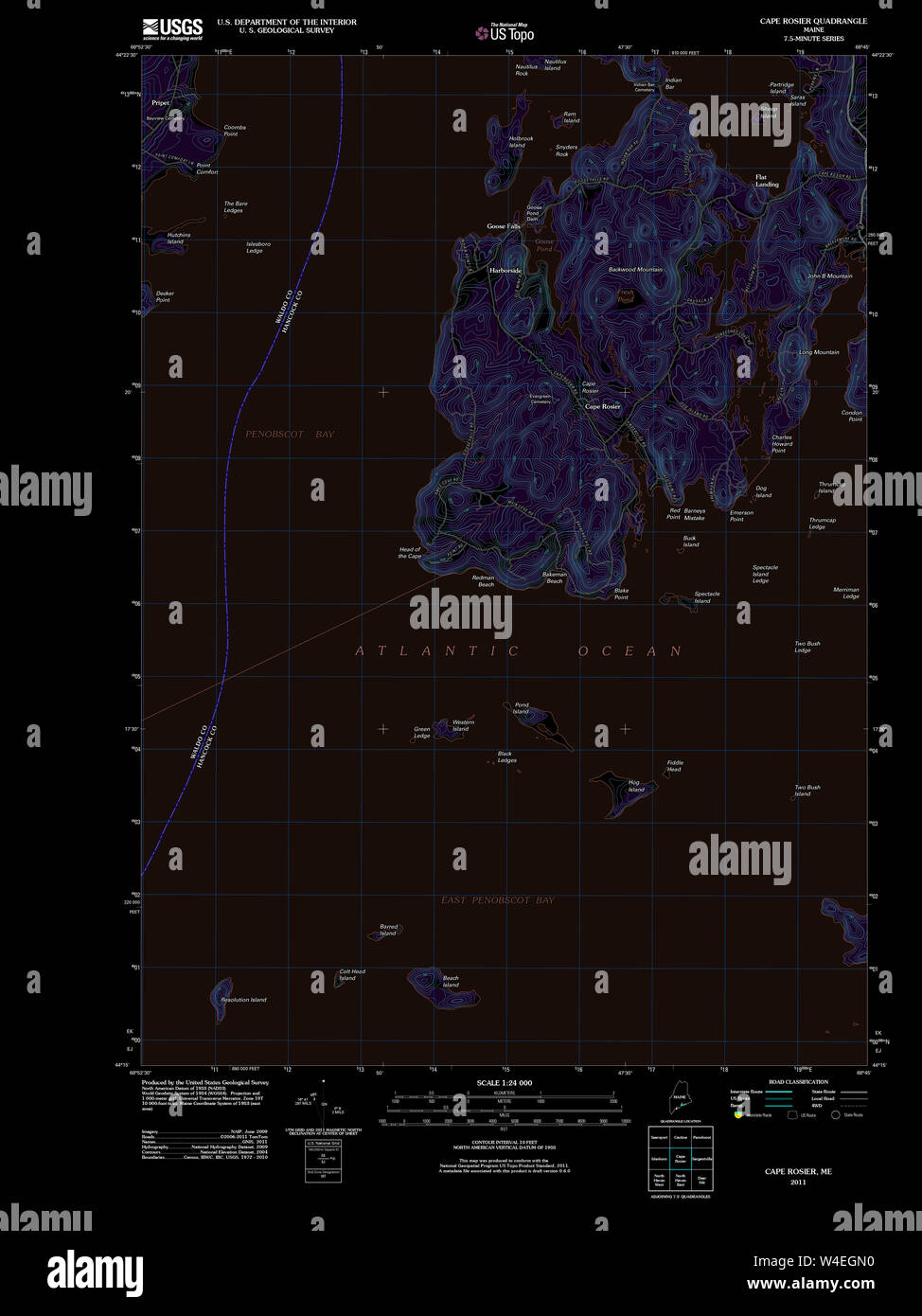Cape Rosier Maine Map Maine Usgs Historical Map Cape Elizabeth 104996 1957 24000 Restoration  Stock Photo - Alamy