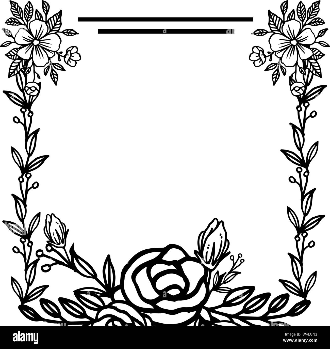 Card design for beautiful rose floral frame. Vector illustration Stock ...