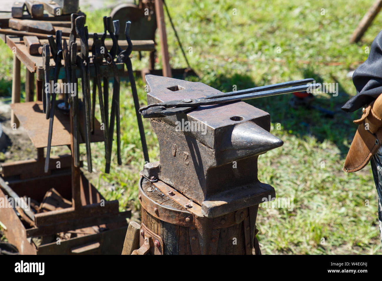 Blacksmith's tool. Handmade antique tool for blacksmithing