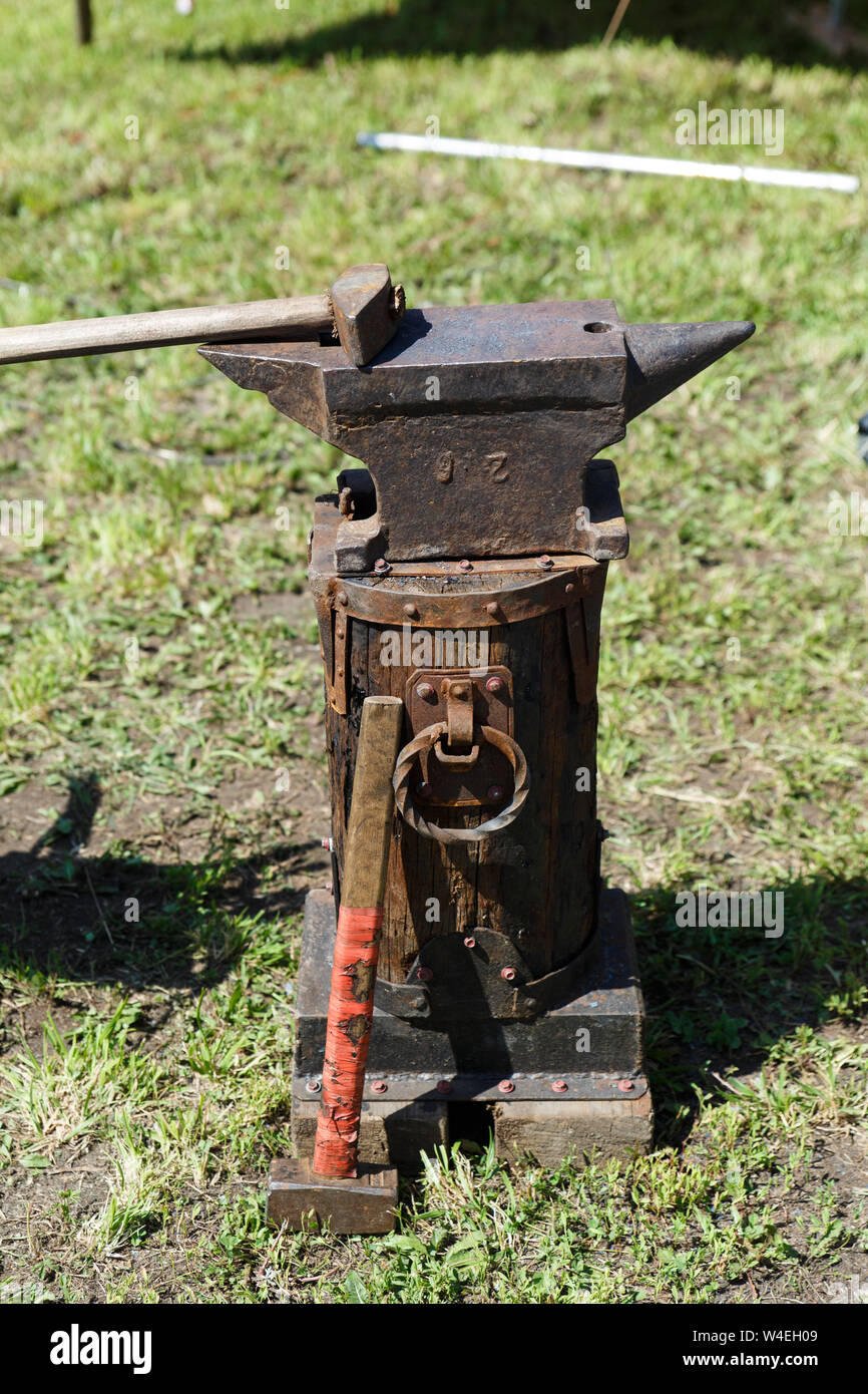 Blacksmith's tool. Handmade antique tool for blacksmithing