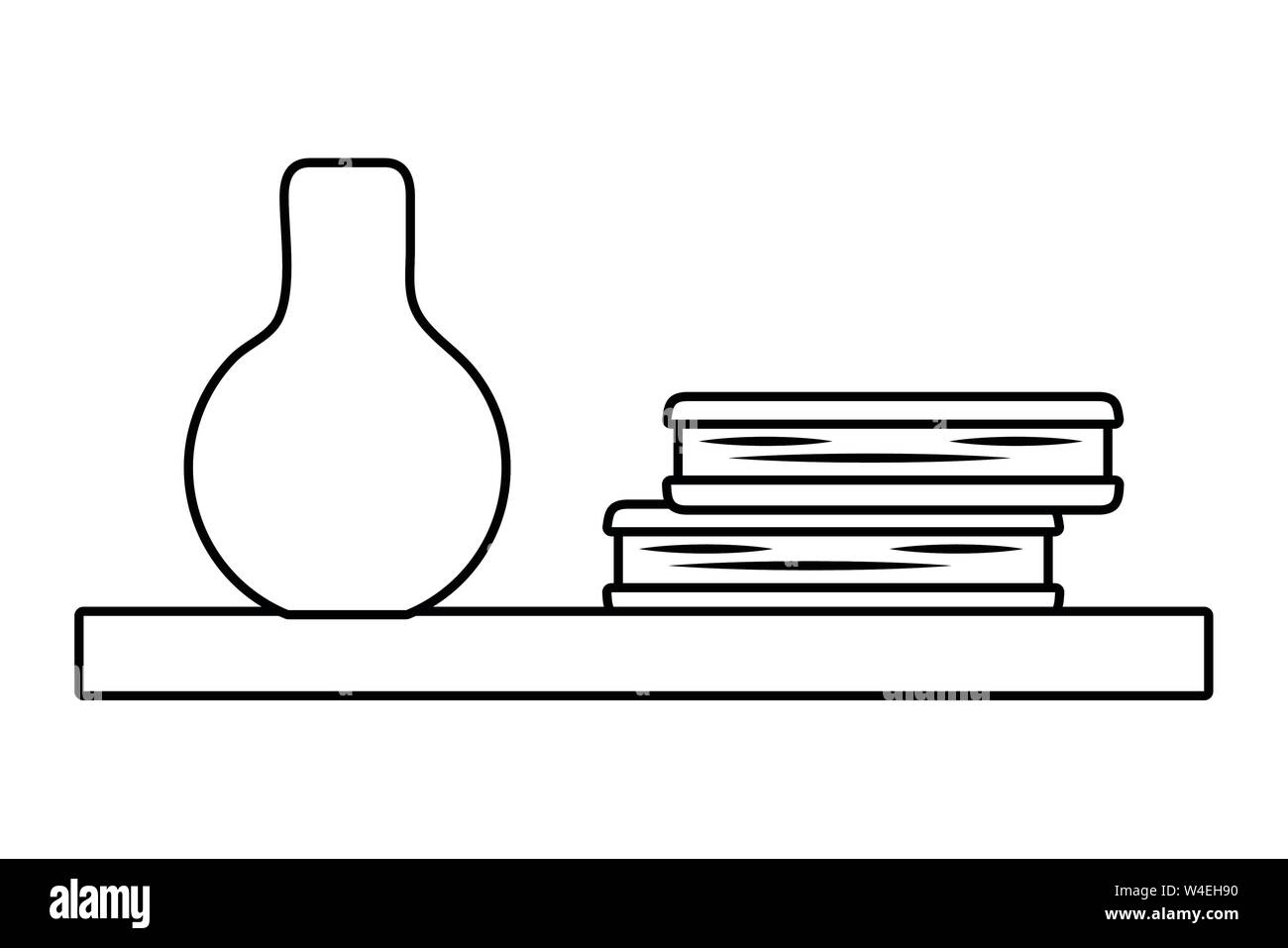 Shelf with books design, Furniture shop business store room and library theme Vector illustration Stock Vector