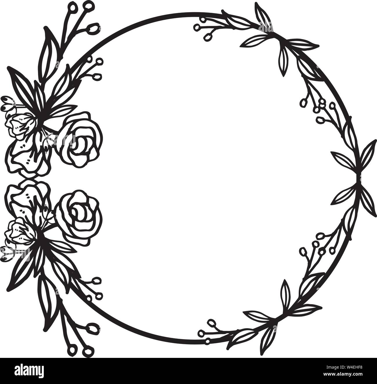 Card template for elegant leaves and floral frame. Vector illustration ...