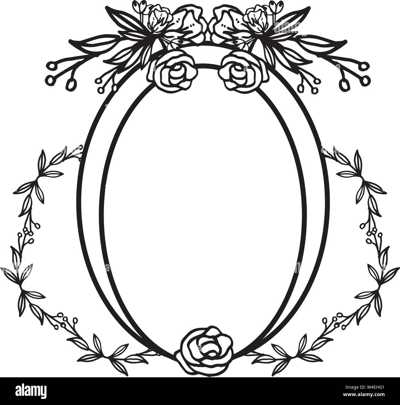 Card template for elegant leaves and floral frame. Vector illustration ...