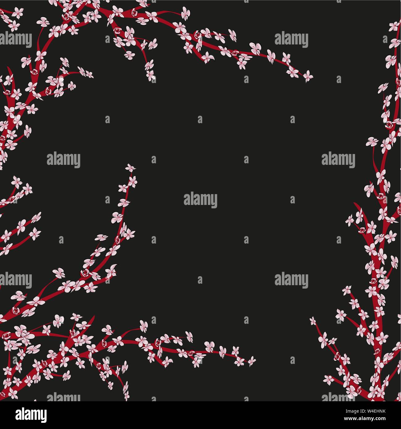 Cherry blossom branch flat graphic Stock Vector Images - Alamy