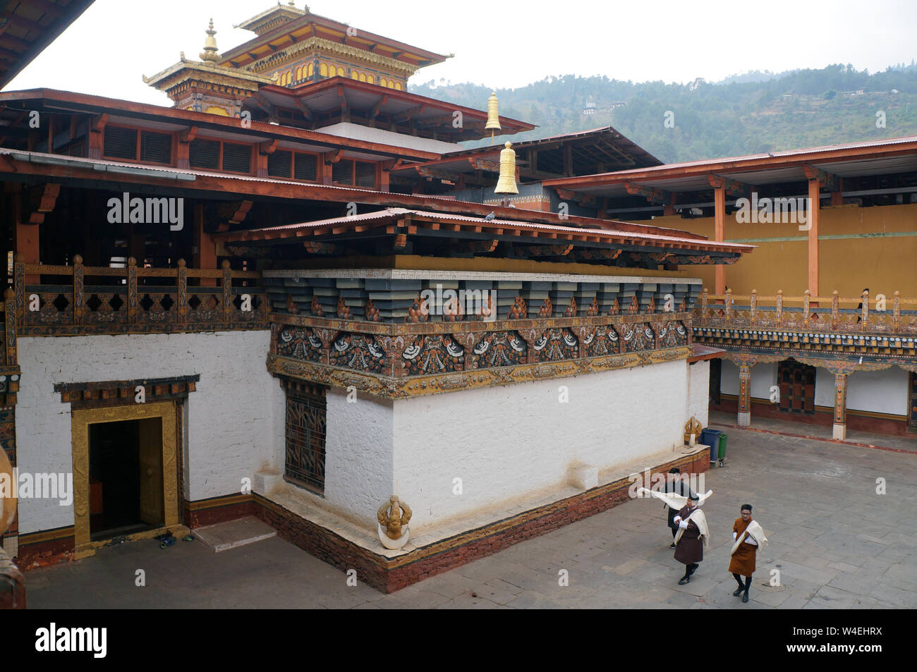 Punakha Dzong, inside view, Punakha, Bhutan Stock Photo