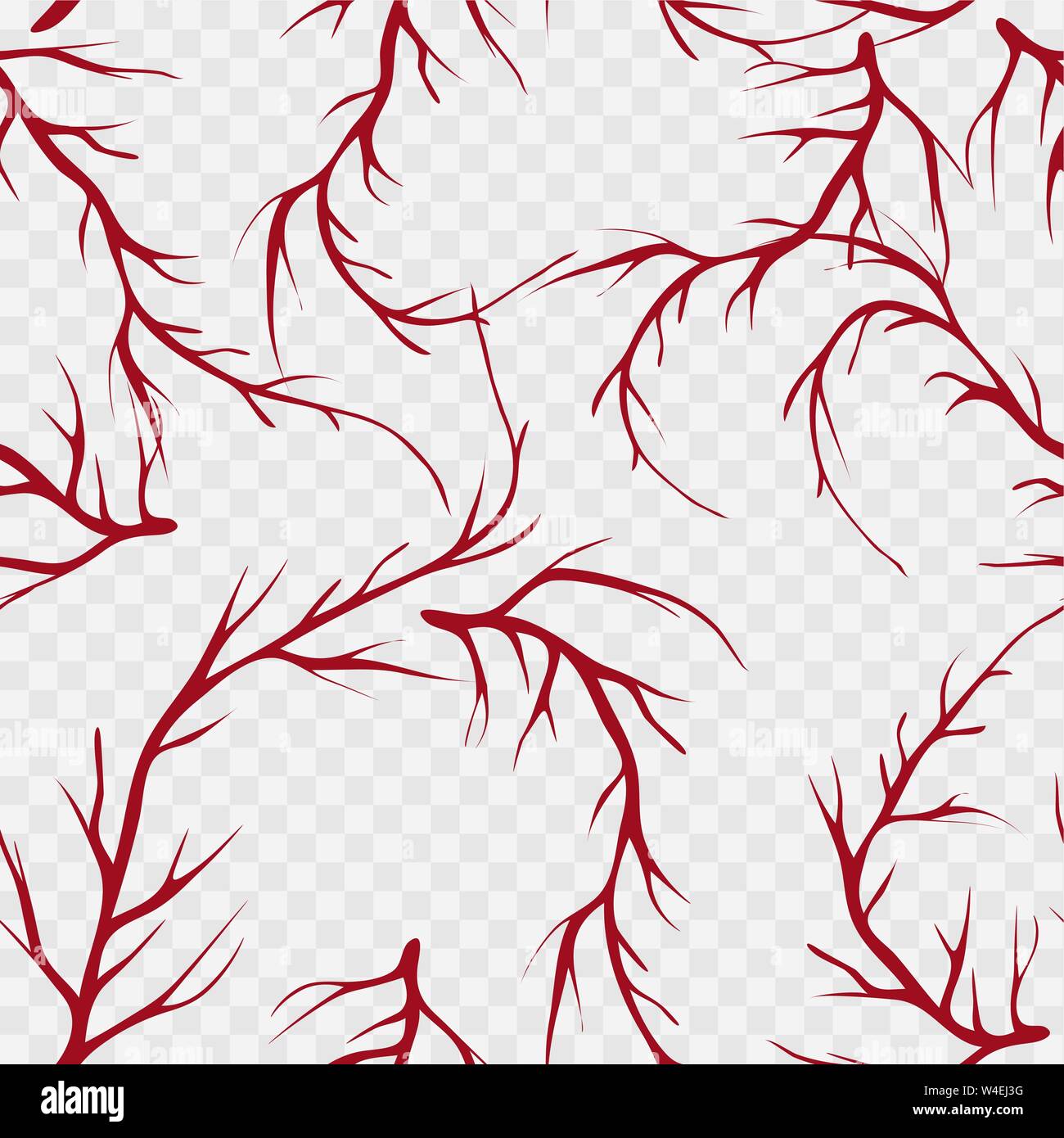 vector painted tree brunches seamless pattern background with hand drawn elements Stock Vector