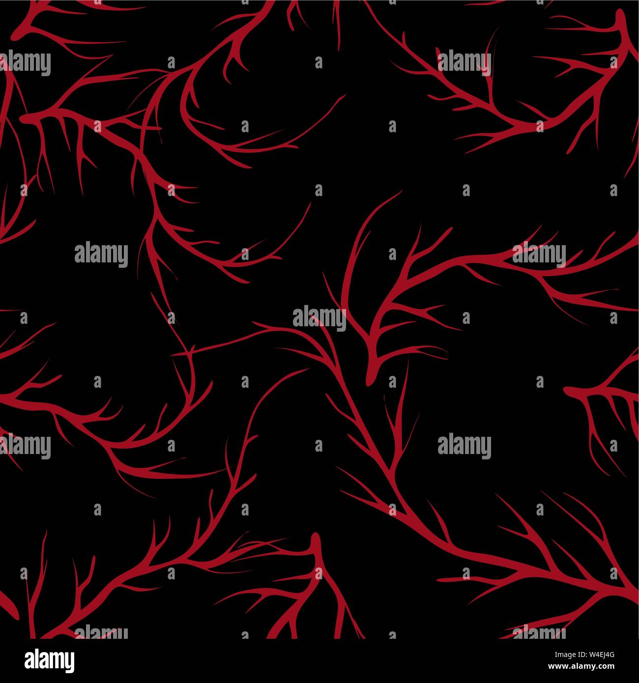 vector painted tree brunches seamless pattern background with hand drawn elements Stock Vector