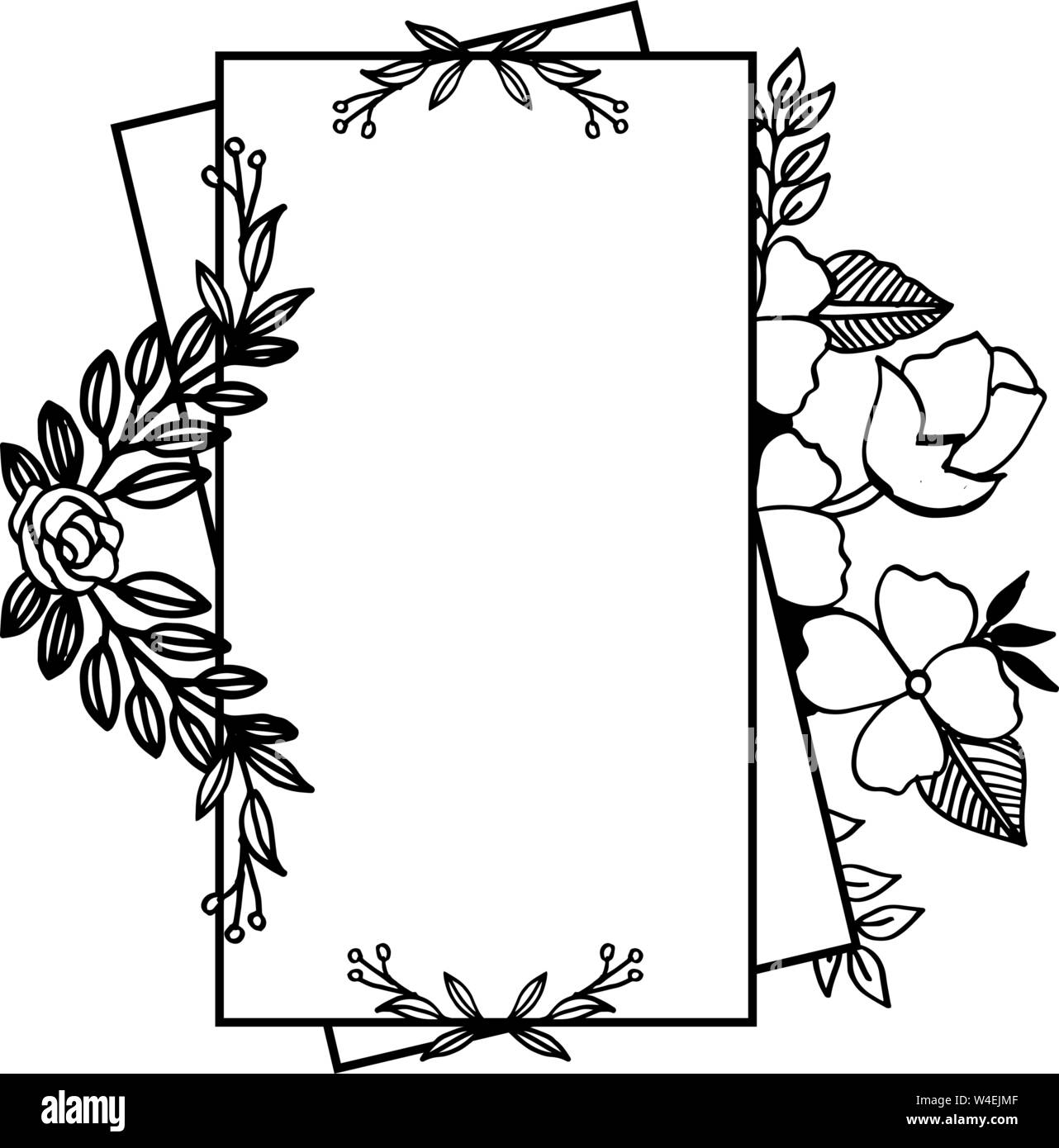 Floral Border Black and White Stock Photos &amp; Images - Alamy