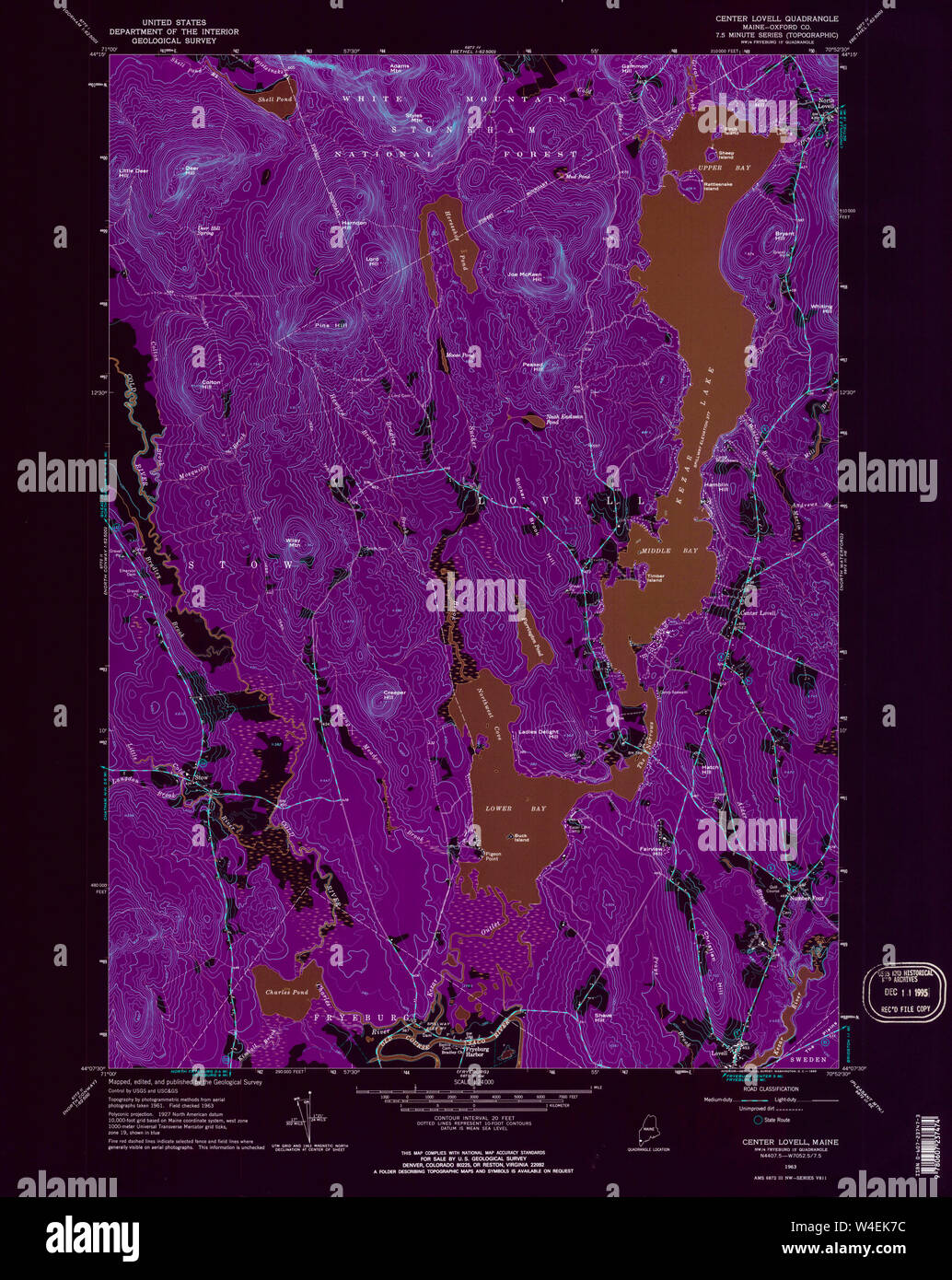 Maine USGS Historical Map Center Lovell 806601 1963 24000 Inversion