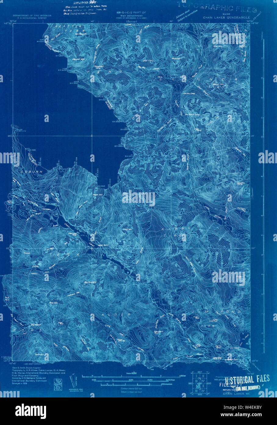 Maine USGS Historical Map Chain Lakes 807448 1928 48000 Inversion ...