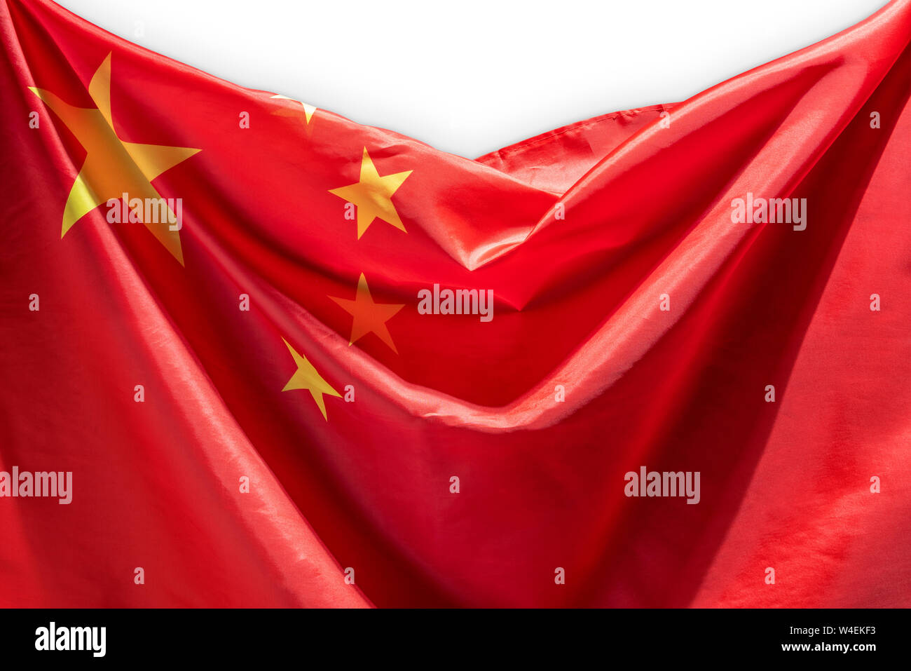 Chinese national flag isolated over white background Stock Photo