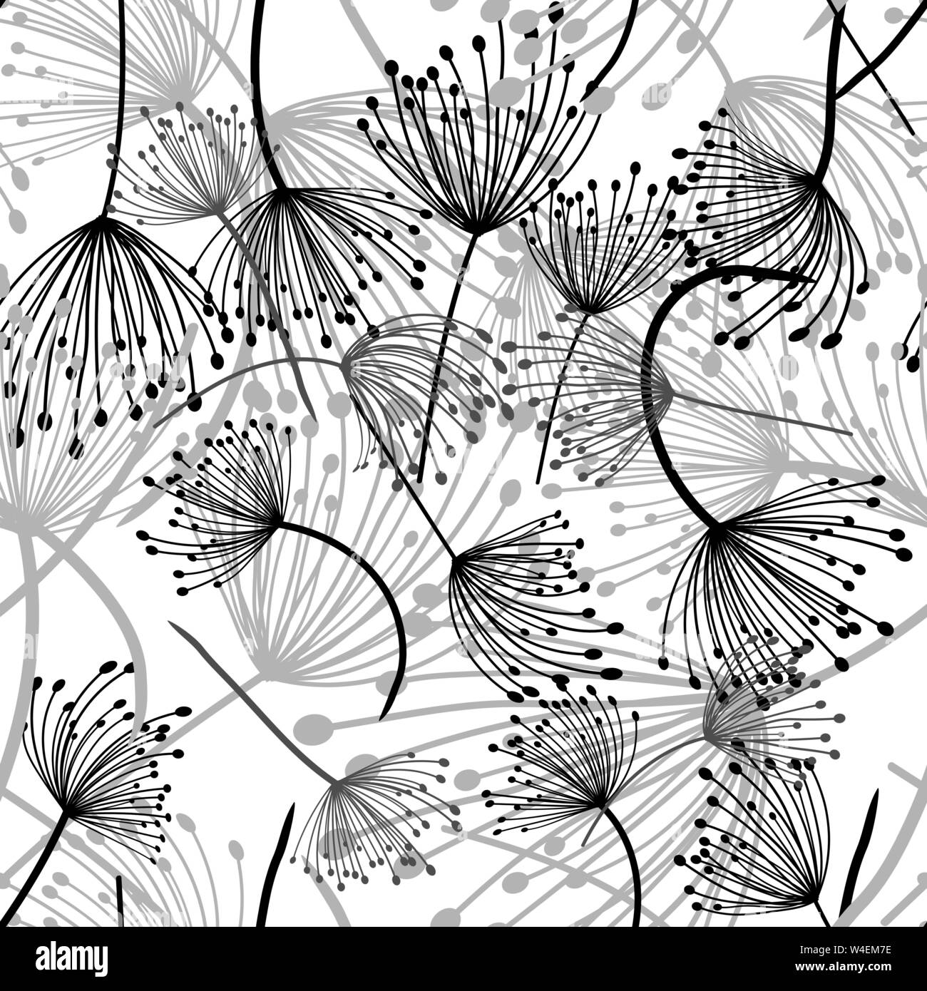 dandelion flowers, seamless pattern vector illustration Stock Vector ...