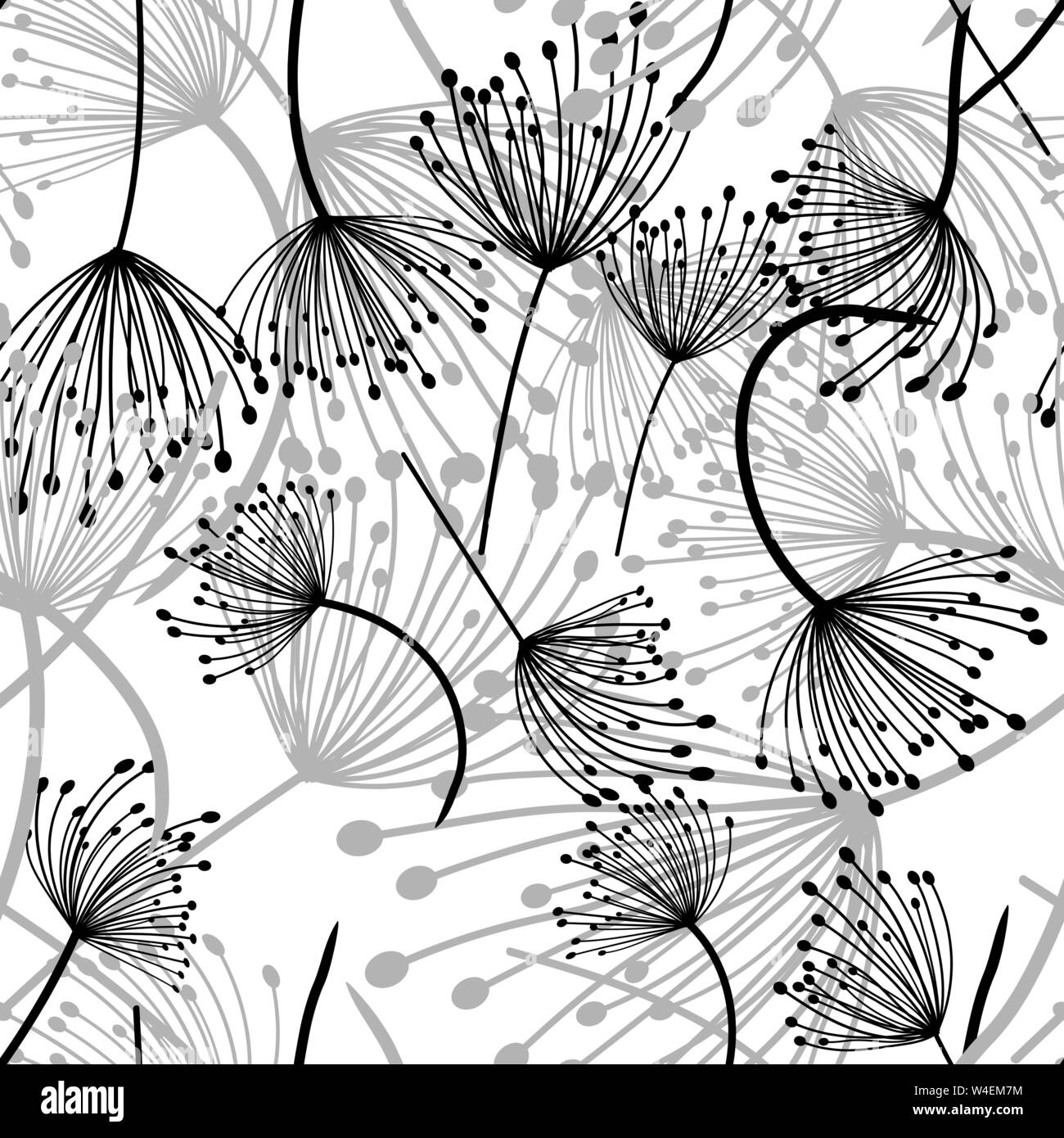 dandelion flowers, seamless pattern vector illustration Stock Vector ...