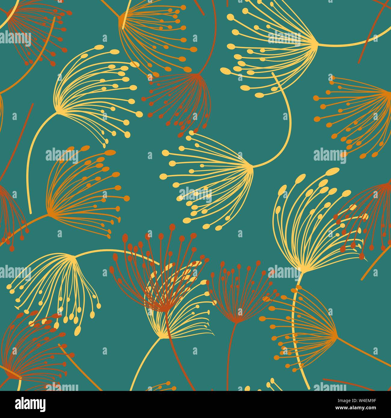 Repeat Pattern On Flying seamless pattern. Flying of dandelion seeds. Stylish repeating texture ...