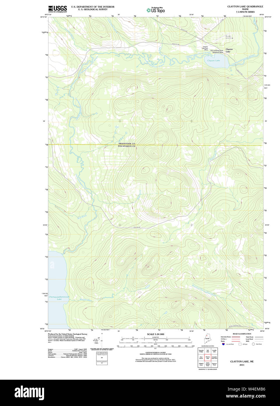 Maine USGS Historical Map Clayton Lake 20110906 TM Restoration Stock