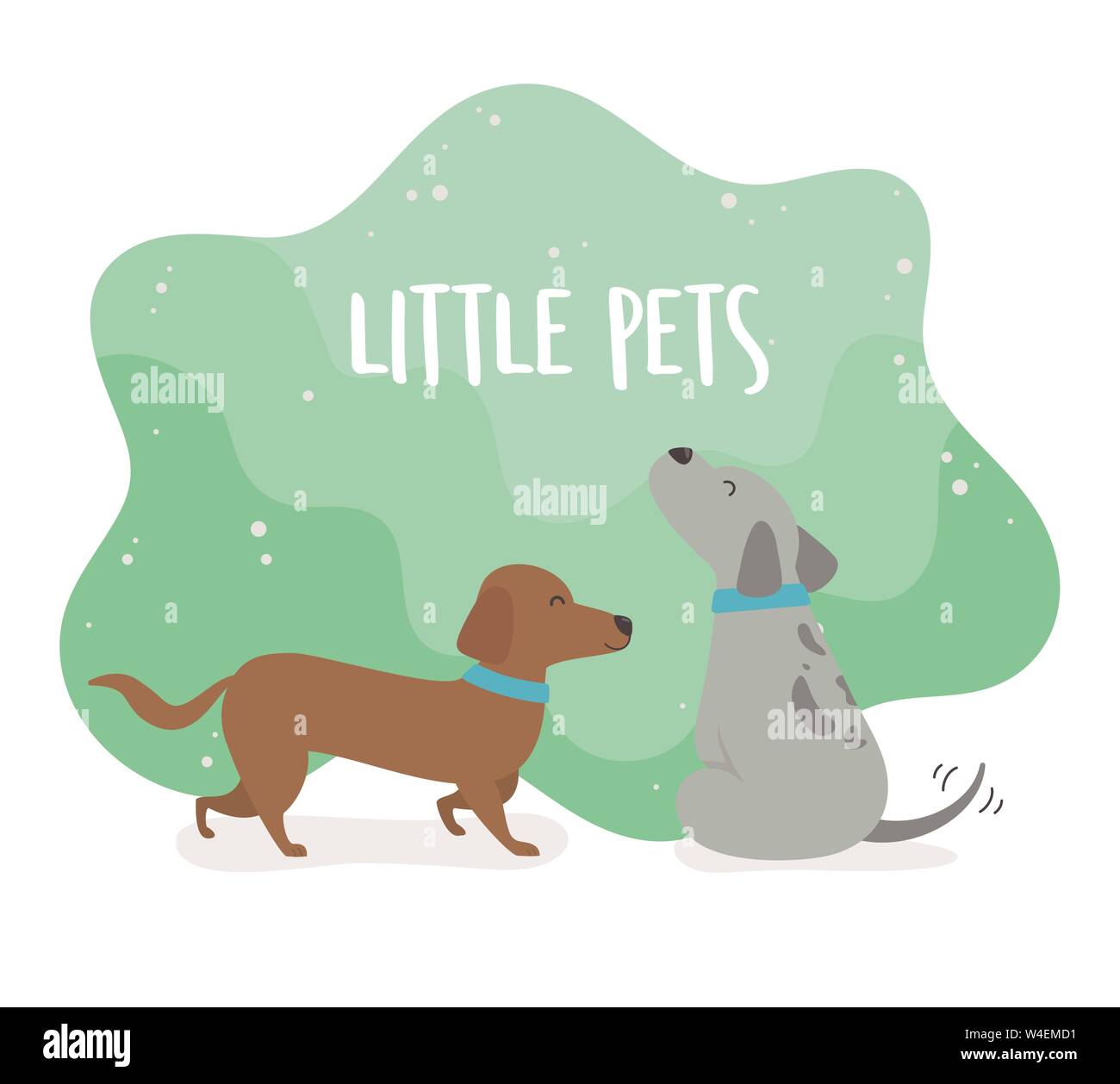 cute little dogs mascots characters vector illustration design Stock ...