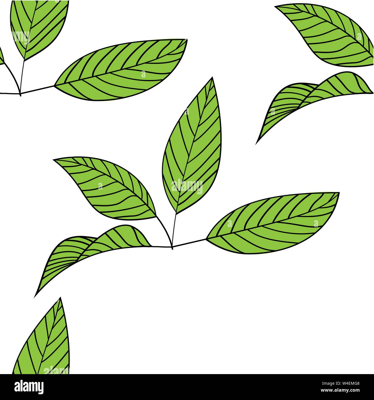 seamless background with green leaves Stock Vector Image & Art - Alamy