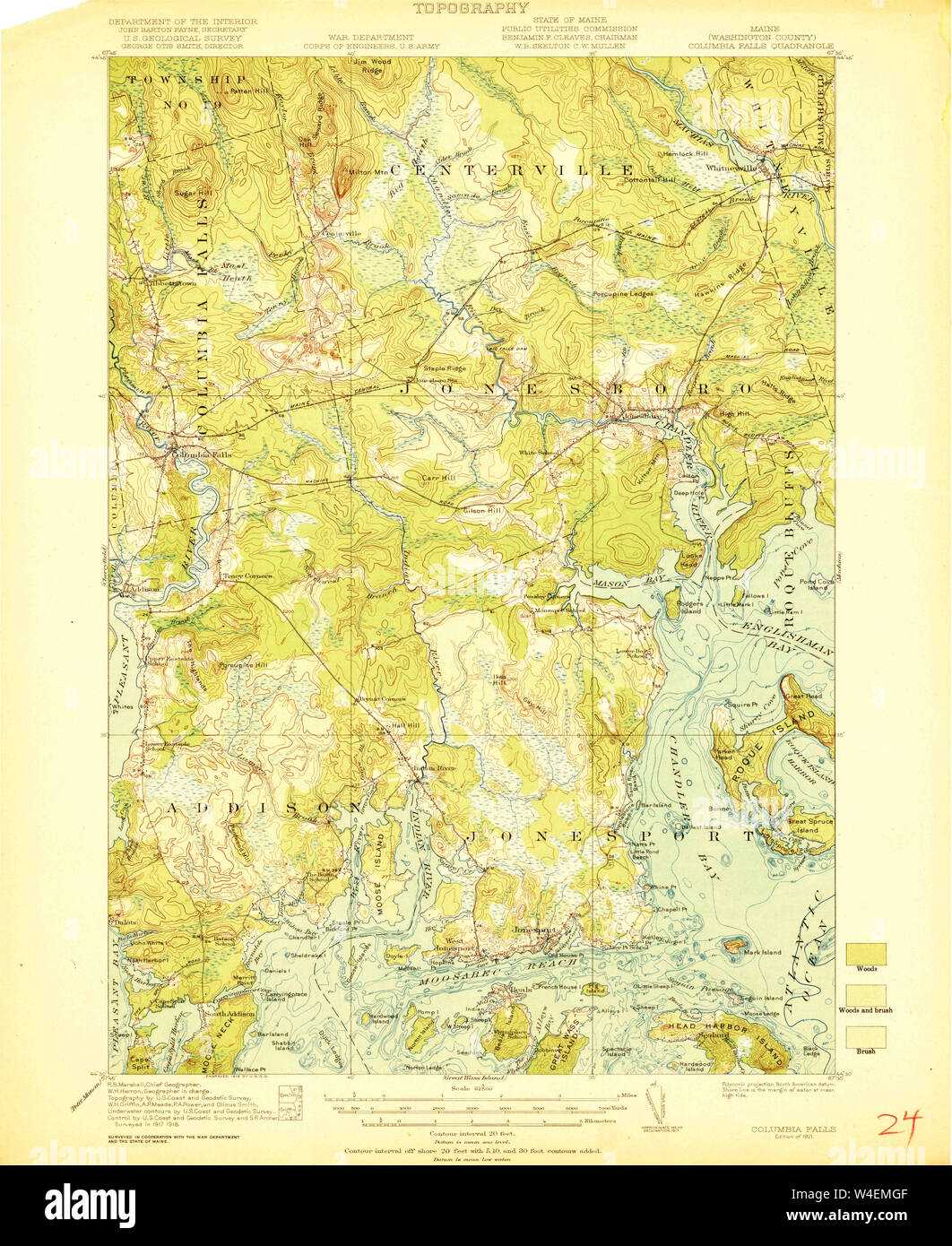 Columbia falls maine map hires stock photography and images Alamy
