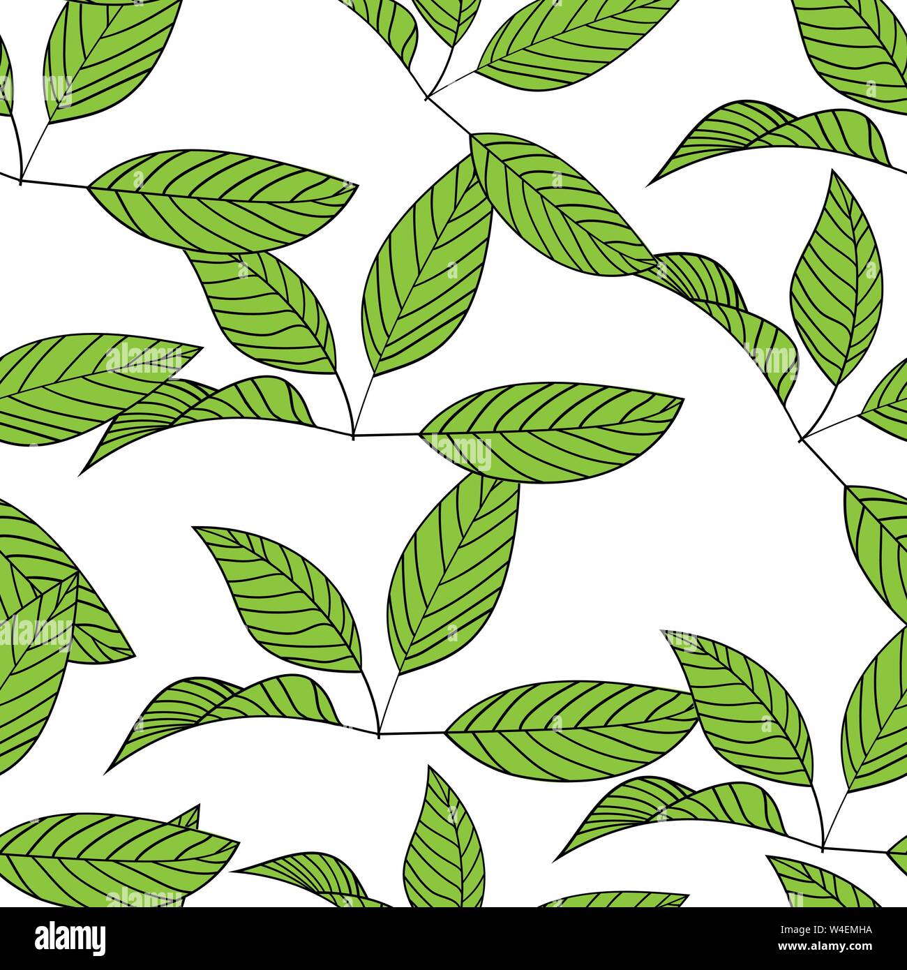 seamless background with green leaves Stock Vector Image & Art - Alamy