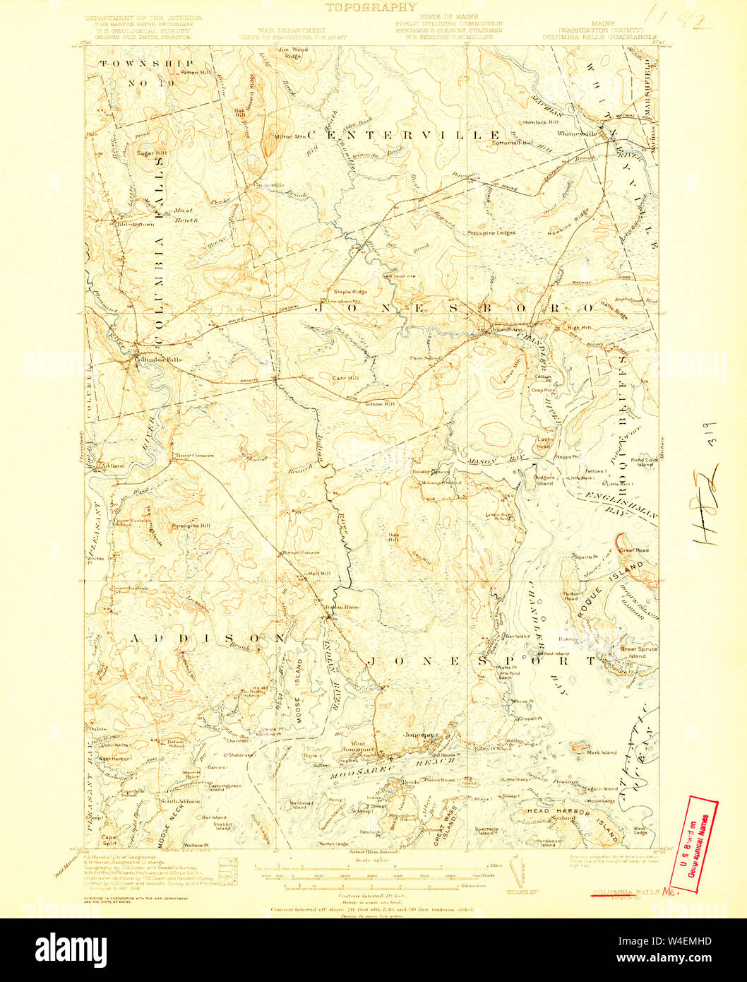 Columbia falls maine map hires stock photography and images Alamy