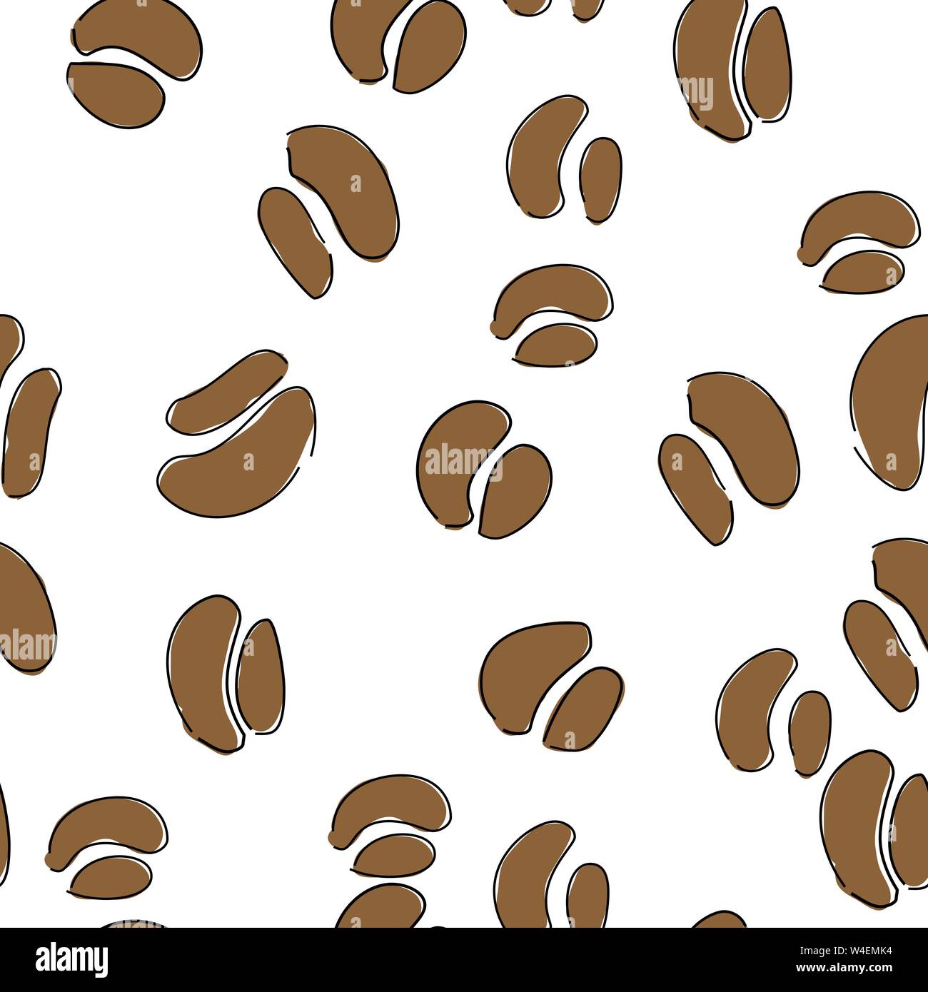 Hand drawn sketch vintage coffee beans seamless pattern. Vector ...